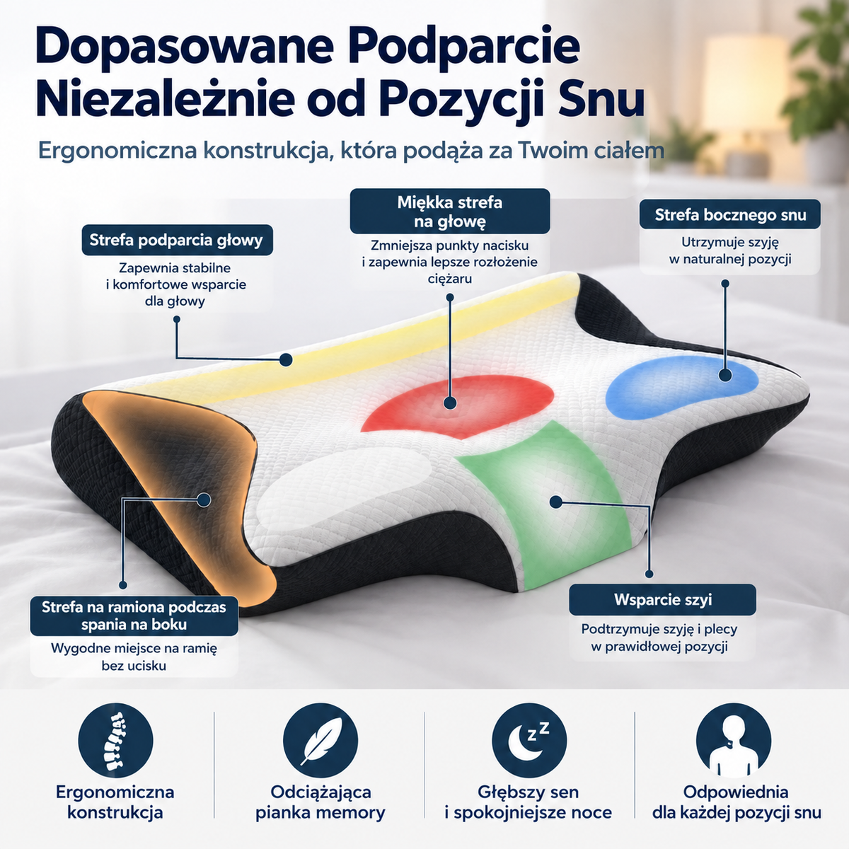 Ergonomiczna poduszka do spania – na szyję i lepszy sen