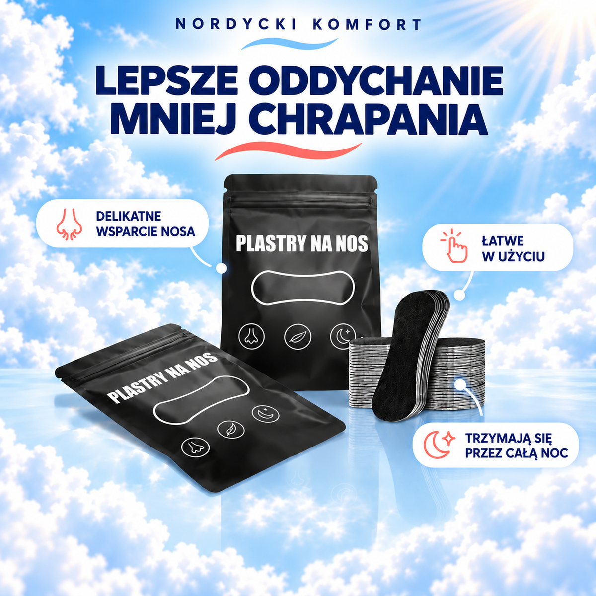 Nordycki Air – Plastry na nos przeciw chrapaniu